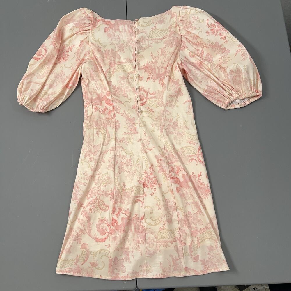 Urban Outfitters x Laura Ashley Mel Dress Women's XS Pink Paisley Puff Sleeve - Picture 4 of 12